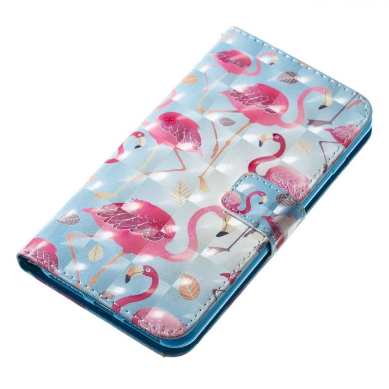 Flip Cover iPhone 7 Plus / 8 Plus Hvid Flere Flamingoer