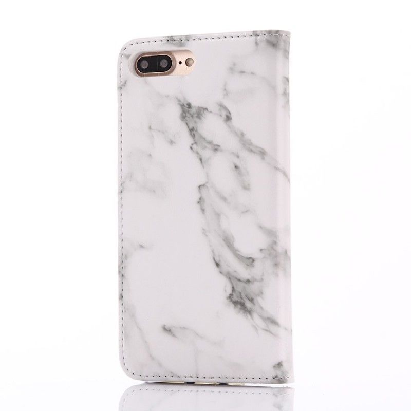 Flip Cover iPhone 7 Plus / 8 Plus Hvid Marmor