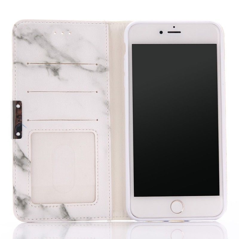 Flip Cover iPhone 7 Plus / 8 Plus Hvid Marmor