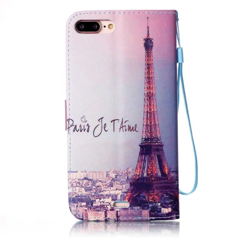 Flip Cover iPhone 7 Plus / 8 Plus Mobilcover Paris. Jeg Elsker Dig