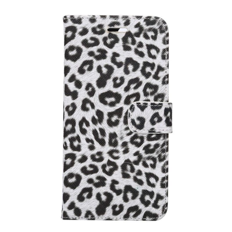 Flip Cover Læder iPhone 7 Plus / 8 Plus Hvid Leopard Original