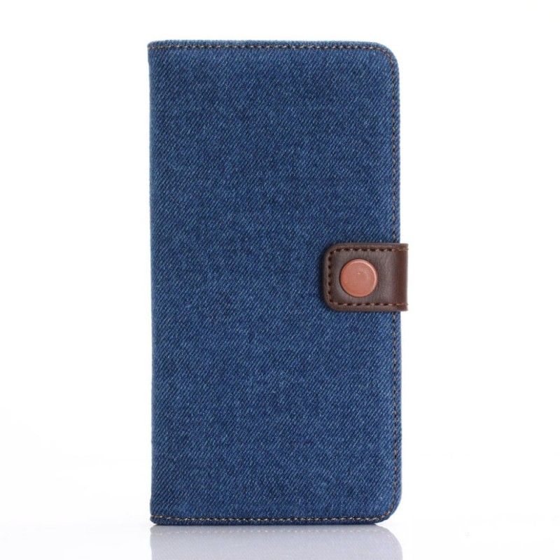 Flip Cover Læder iPhone 7 Plus / 8 Plus Navyblå Tofarvet Jeans Original