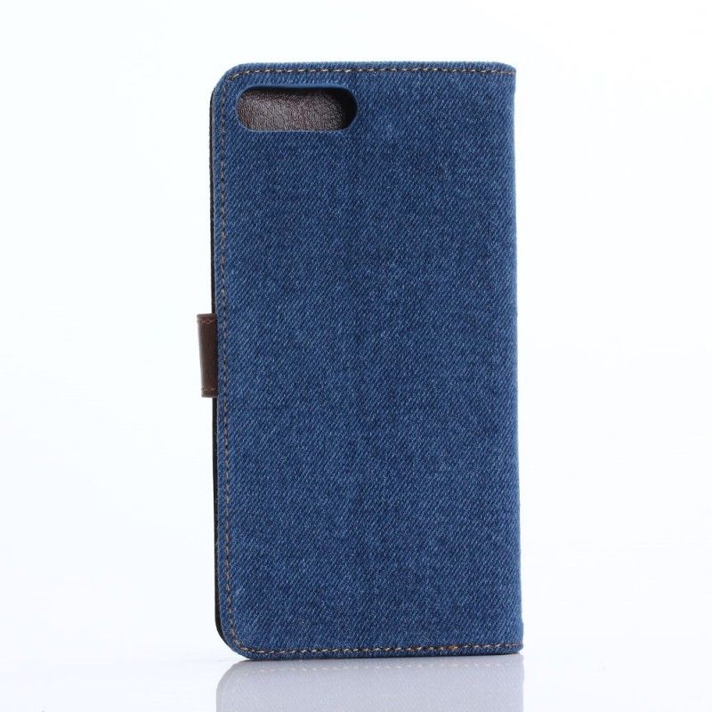 Flip Cover Læder iPhone 7 Plus / 8 Plus Navyblå Tofarvet Jeans Original