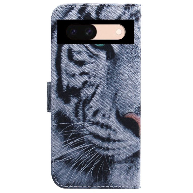 Flip Cover Google Pixel 8a Hvid Tiger