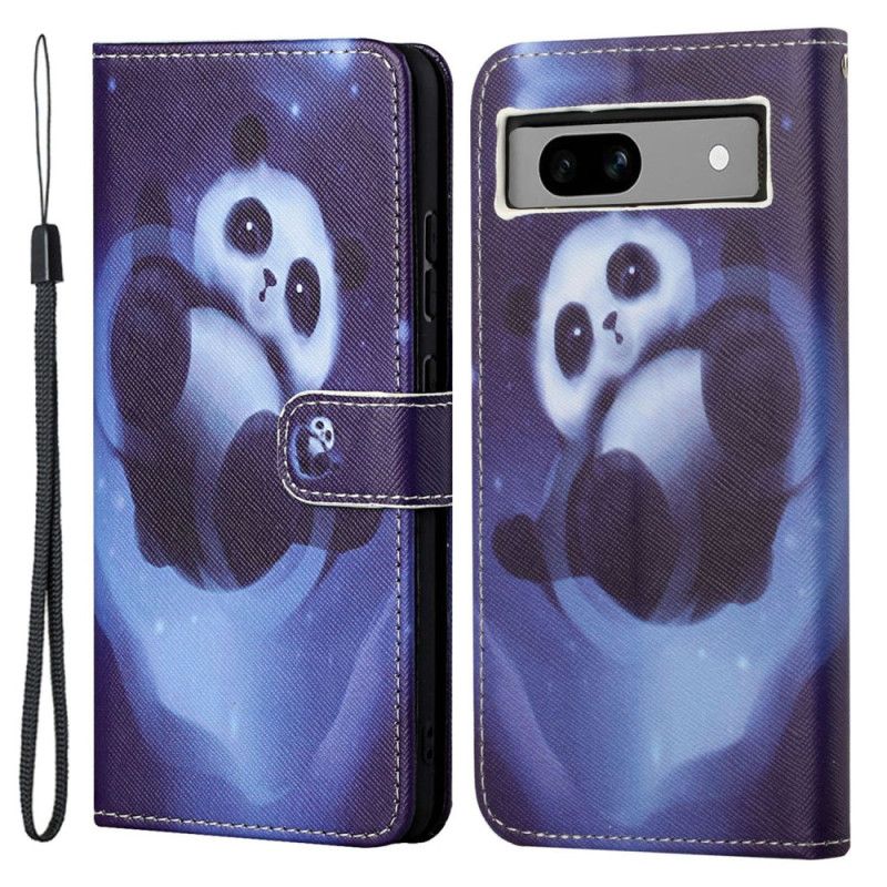 Flip Cover Til Google Pixel 8a Space Panda Med Rem