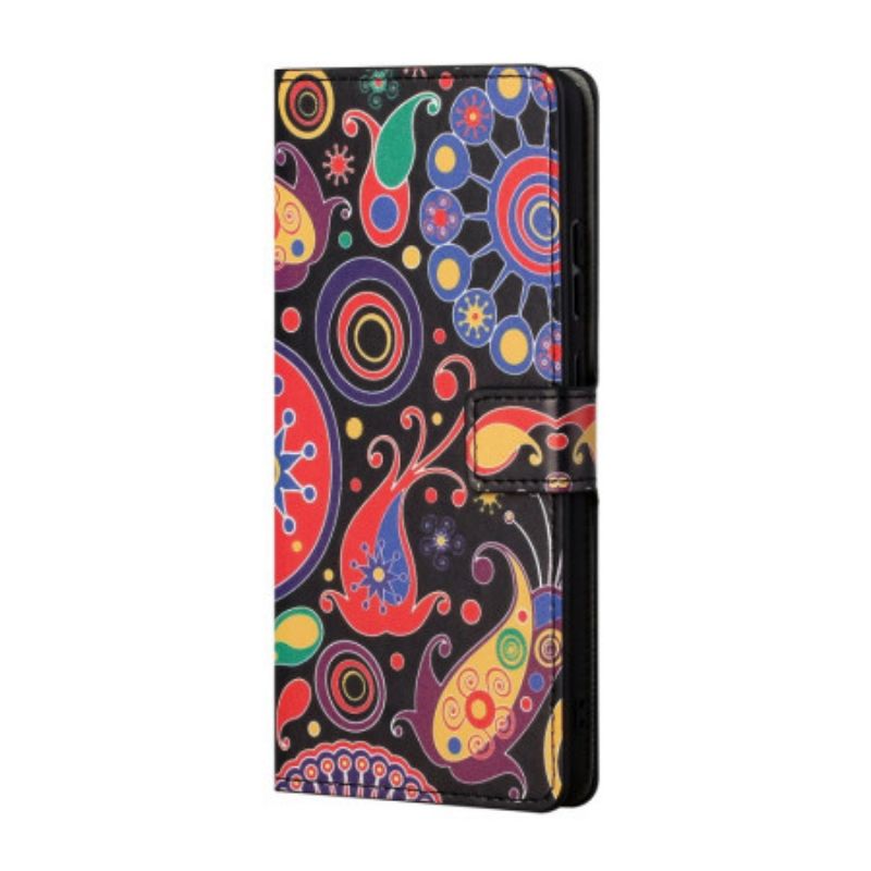 Læder Cover Google Pixel 8a Telefon Etui Galaxy Mønster