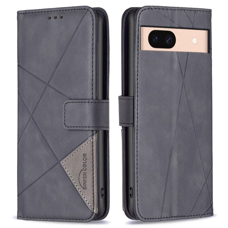 Læder Cover Google Pixel 8a Telefon Etui Geometri Binfen Farve