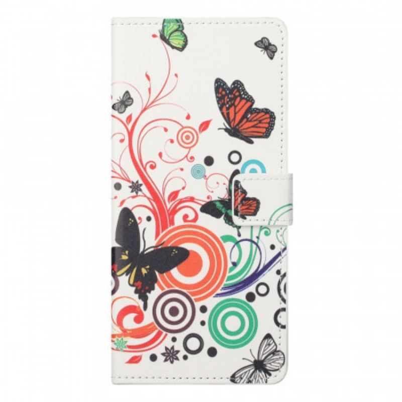 Flip Cover OnePlus Nord CE 2 5G Natur Og Sommerfugle