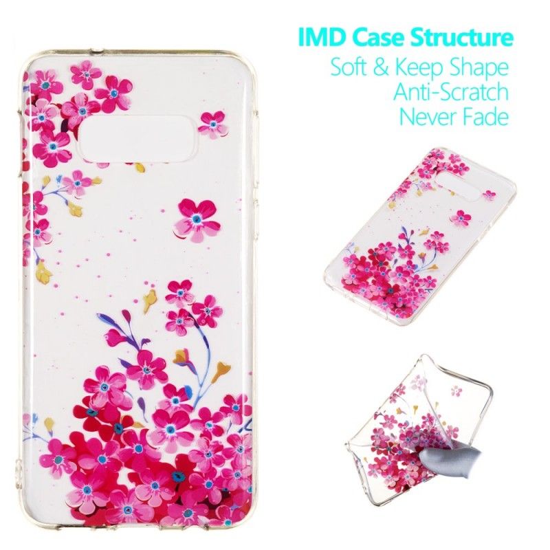 Cover Samsung Galaxy S10e Gule Og Magenta Blomster