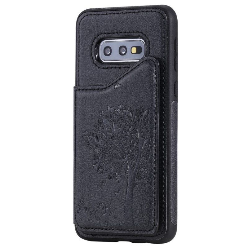 Cover Samsung Galaxy S10e Lilla Mobilcover Kortholder Med Katteprint