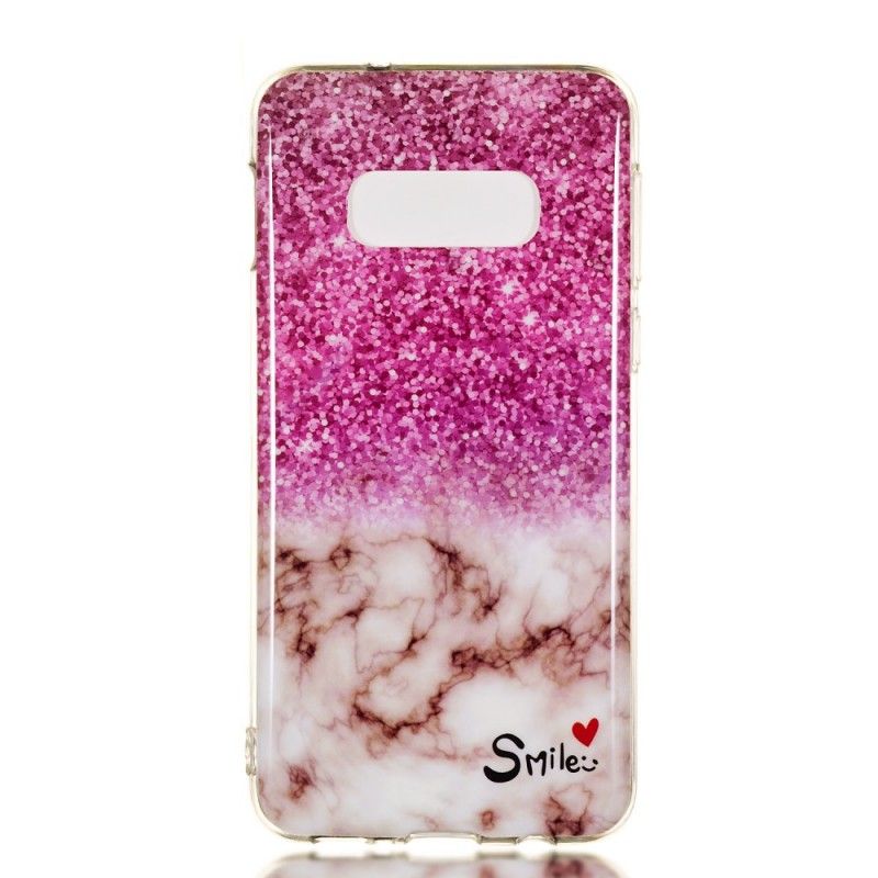 Cover Samsung Galaxy S10e Marmor Glitter Og Smil