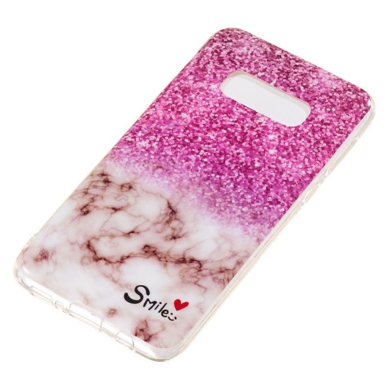 Cover Samsung Galaxy S10e Marmor Glitter Og Smil