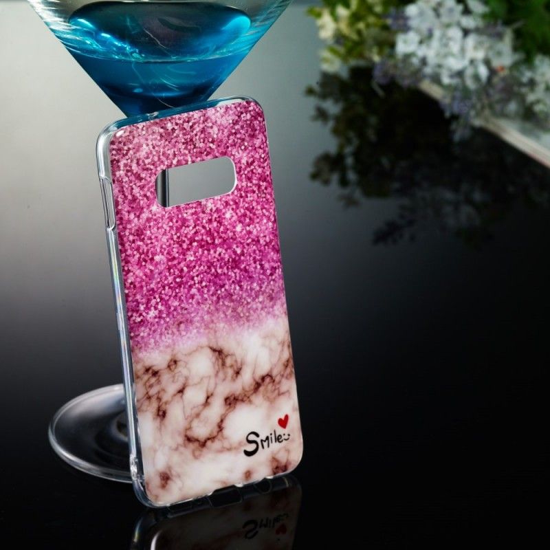 Cover Samsung Galaxy S10e Marmor Glitter Og Smil