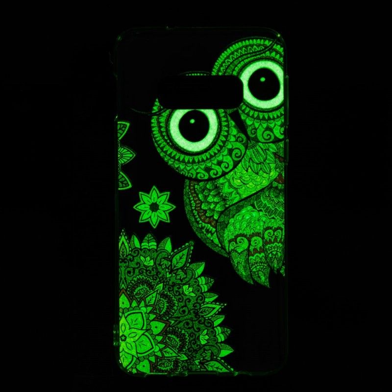 Cover Samsung Galaxy S10e Mobilcover Fluorescerende Mandala Ugle