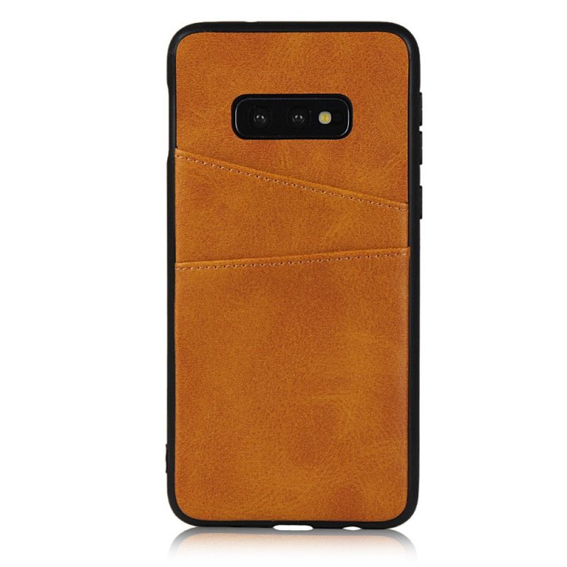 Cover Samsung Galaxy S10e Rød Dobbelt Kortholder I Lædertekstur