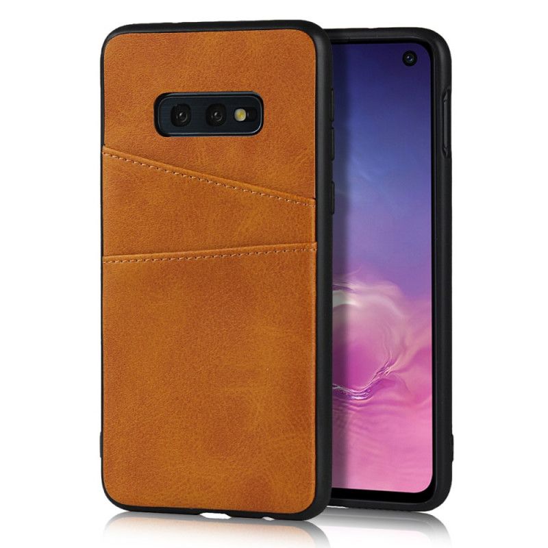 Cover Samsung Galaxy S10e Rød Dobbelt Kortholder I Lædertekstur