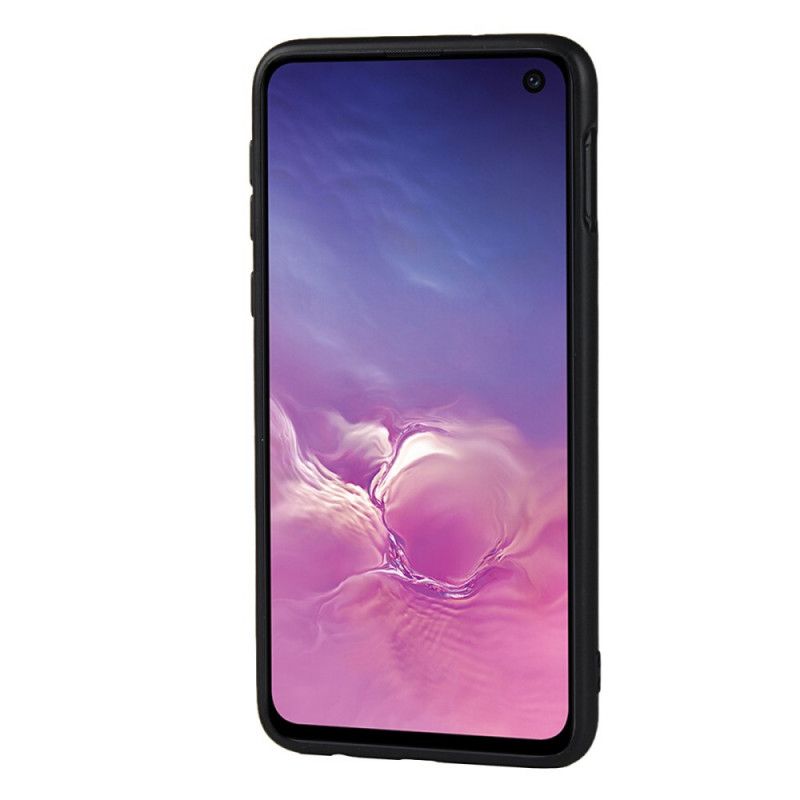 Cover Samsung Galaxy S10e Rød Dobbelt Kortholder I Lædertekstur