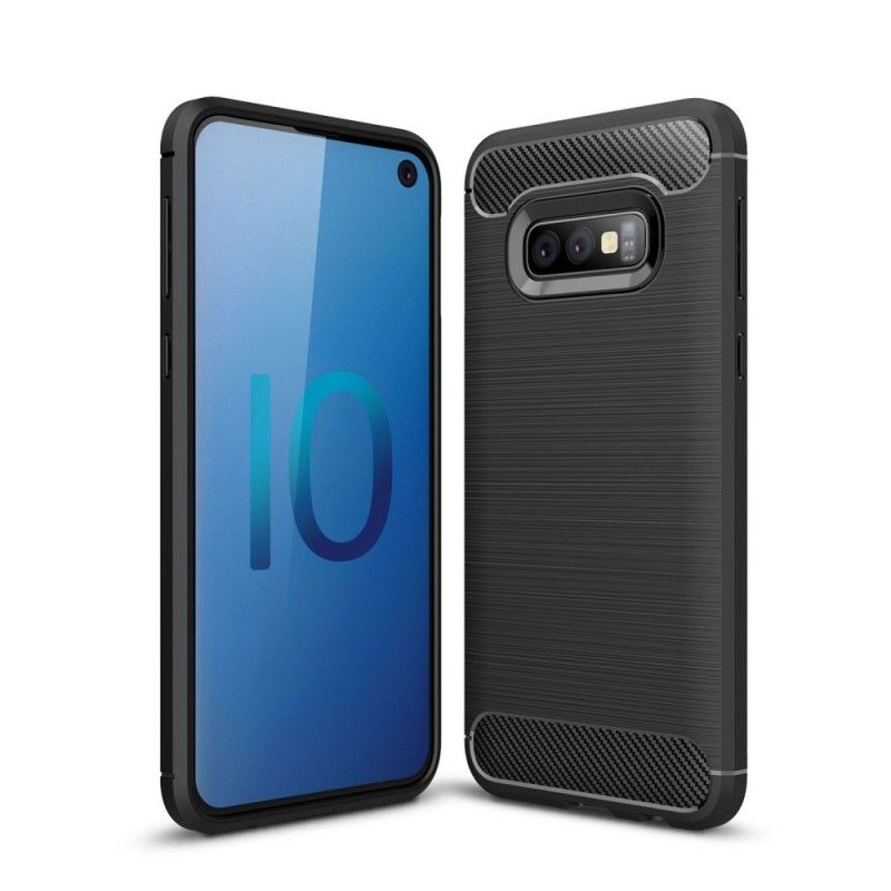 Cover Samsung Galaxy S10e Sort Børstet Kulfiber Beskyttelse