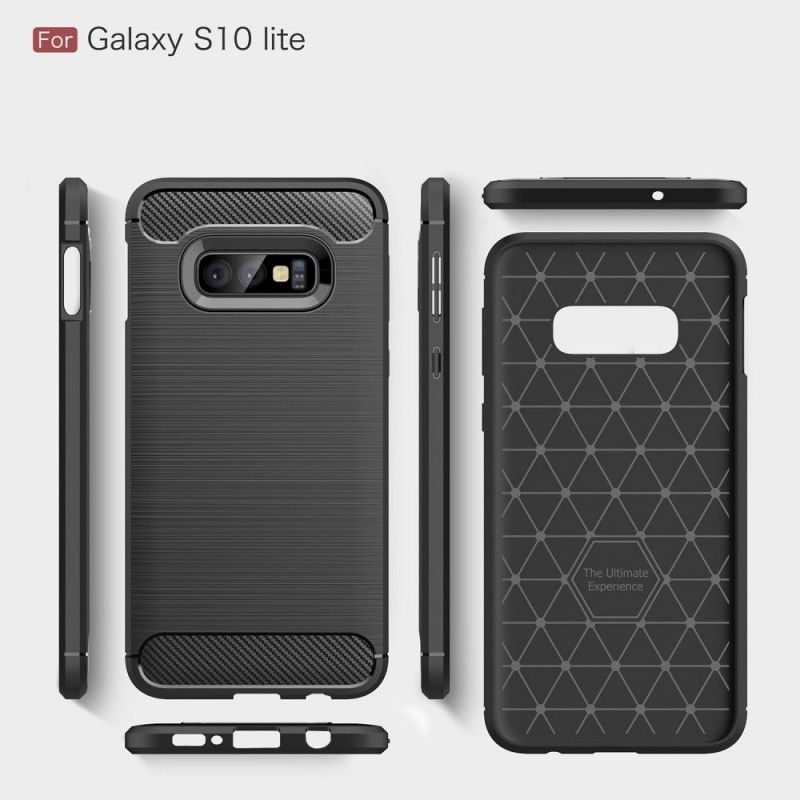 Cover Samsung Galaxy S10e Sort Børstet Kulfiber Beskyttelse