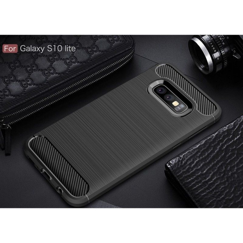 Cover Samsung Galaxy S10e Sort Børstet Kulfiber Beskyttelse