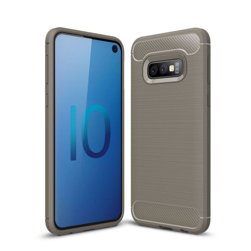 Cover Samsung Galaxy S10e Sort Børstet Kulfiber Beskyttelse