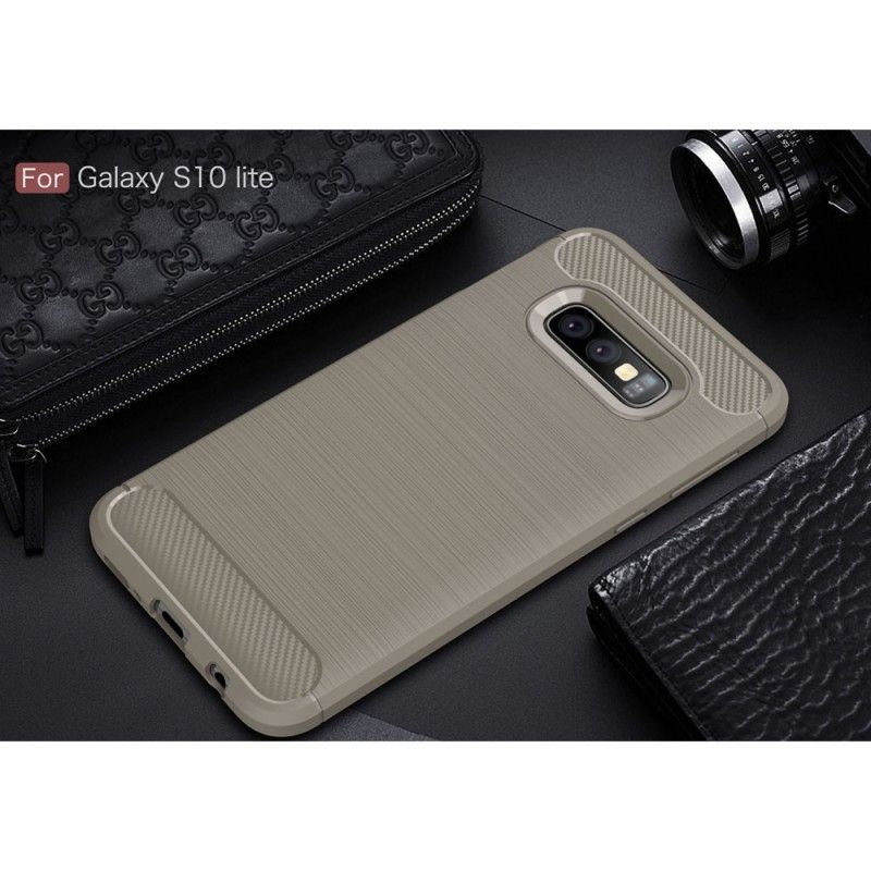 Cover Samsung Galaxy S10e Sort Børstet Kulfiber Beskyttelse