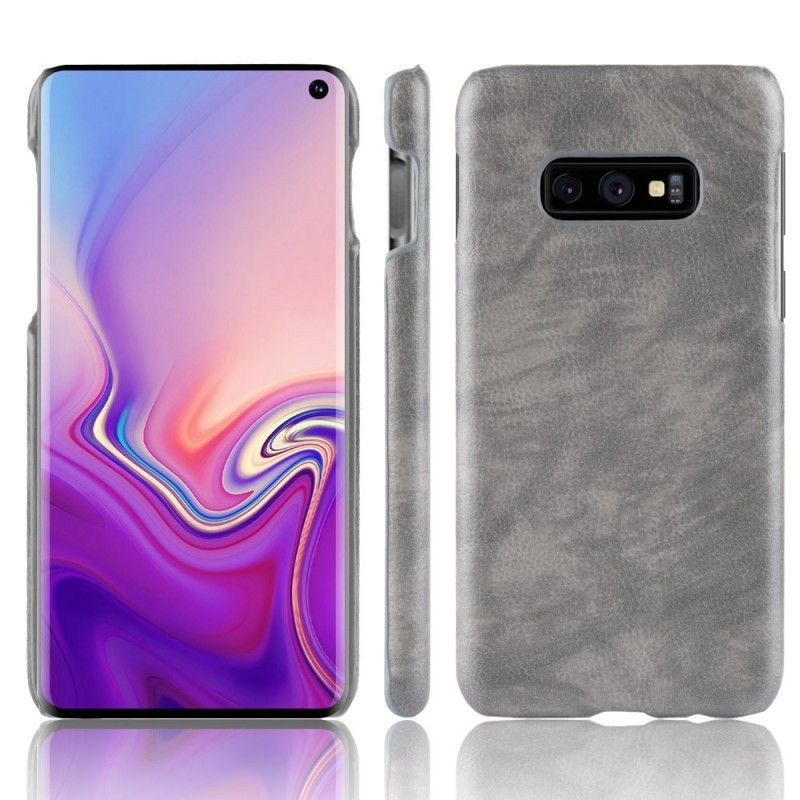 Cover Samsung Galaxy S10e Sort Lychee Læder Effekt