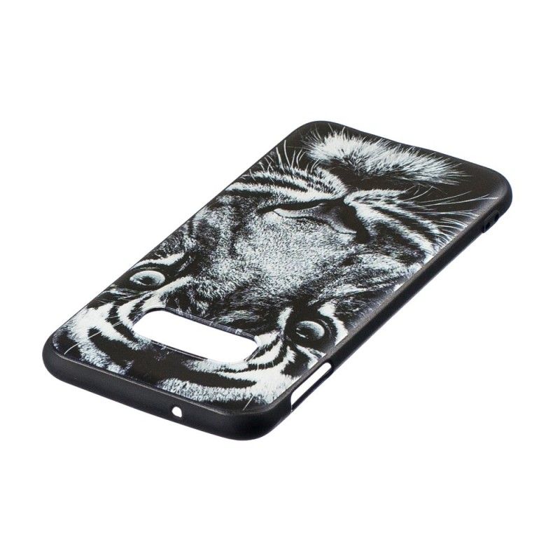 Cover Samsung Galaxy S10e Sort Og Hvid Tiger