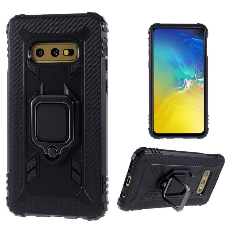 Cover Samsung Galaxy S10e Sort Ring Og Kulfiber