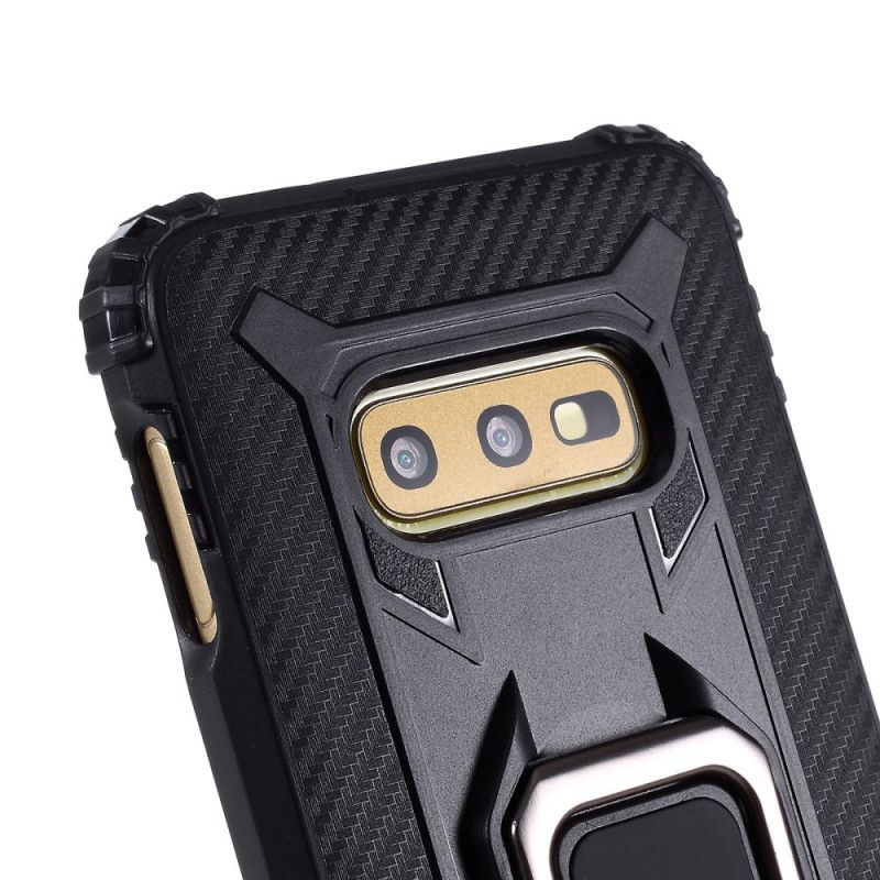 Cover Samsung Galaxy S10e Sort Ring Og Kulfiber