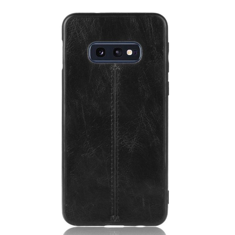 Cover Samsung Galaxy S10e Sort Syet Lædereffekt