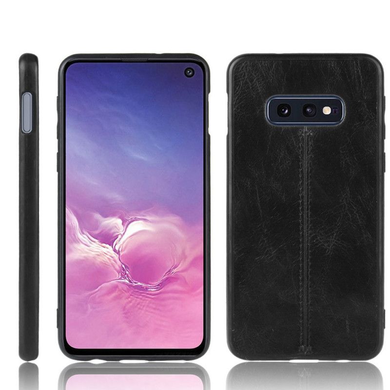 Cover Samsung Galaxy S10e Sort Syet Lædereffekt