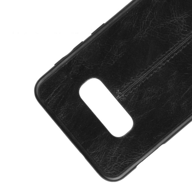 Cover Samsung Galaxy S10e Sort Syet Lædereffekt