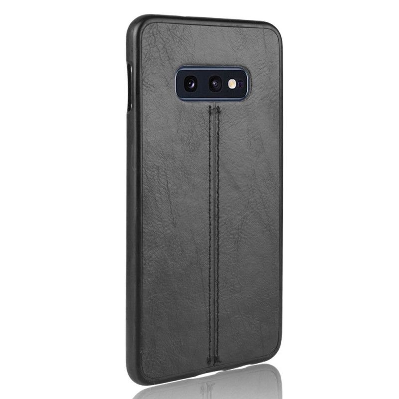 Cover Samsung Galaxy S10e Sort Syet Lædereffekt