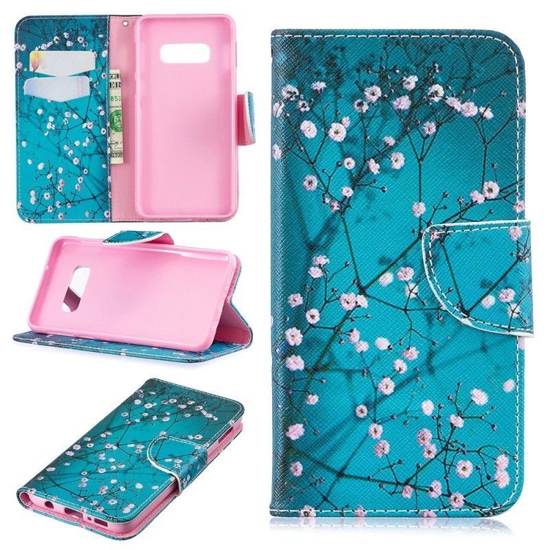 Flip Cover Læder for Samsung Galaxy S10e Blomstrende Træ