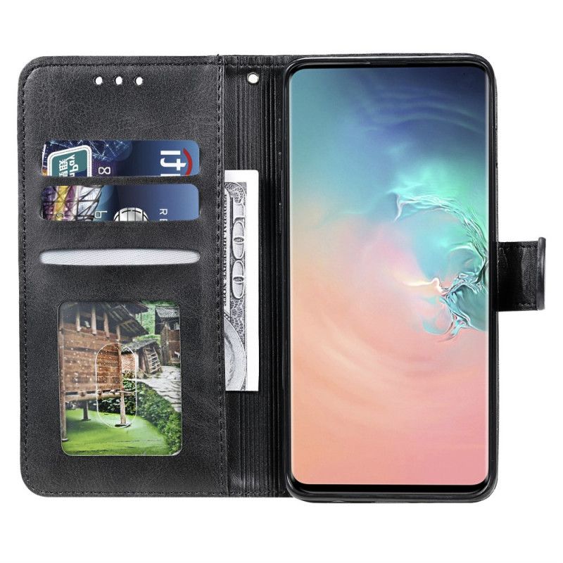 Flip Cover Læder for Samsung Galaxy S10e Sort Diamant Imiteret Læder