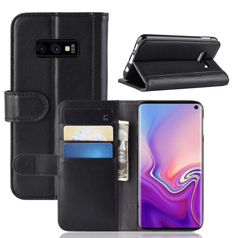 Flip Cover Læder Samsung Galaxy S10e Sort Delt Læder