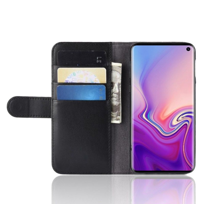 Flip Cover Læder Samsung Galaxy S10e Sort Delt Læder