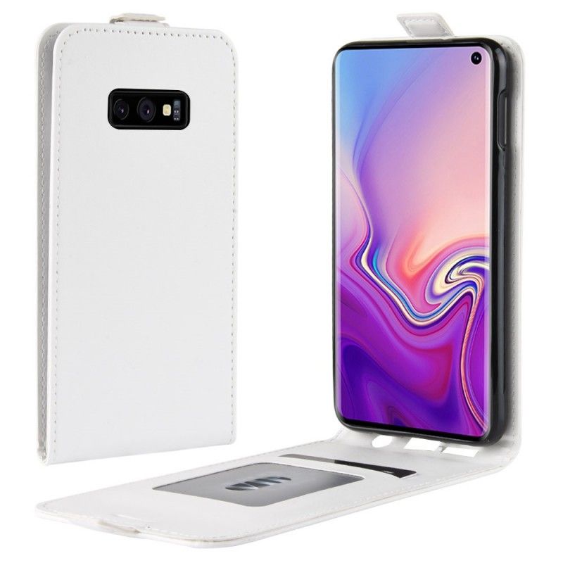 Flip Cover Læder Samsung Galaxy S10e Sort Foldning Af Lædereffekt Beskyttelse