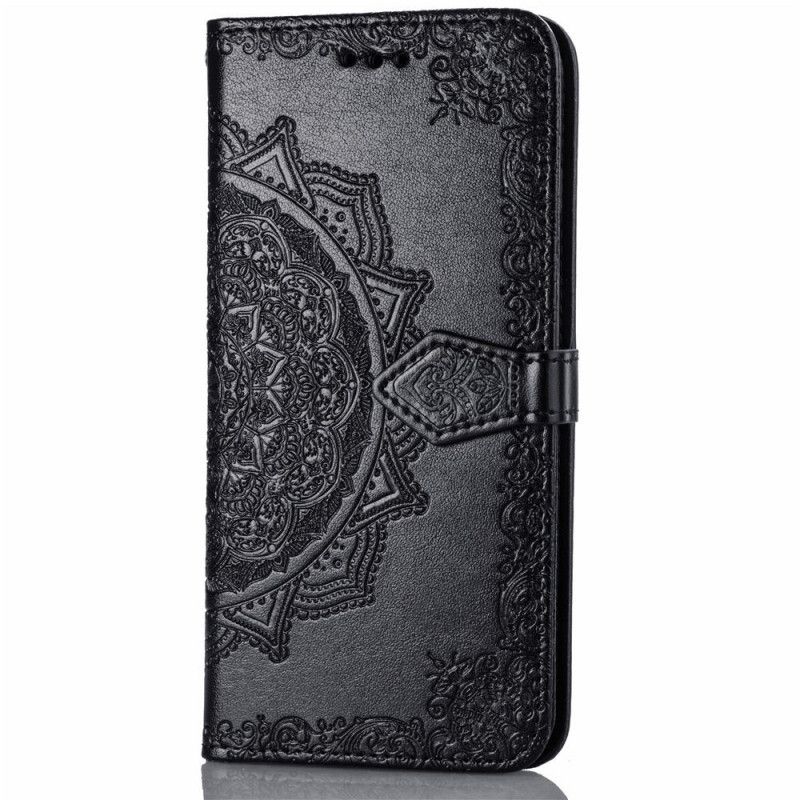 Flip Cover Læder Samsung Galaxy S10e Sort Mandala I Middelalderen