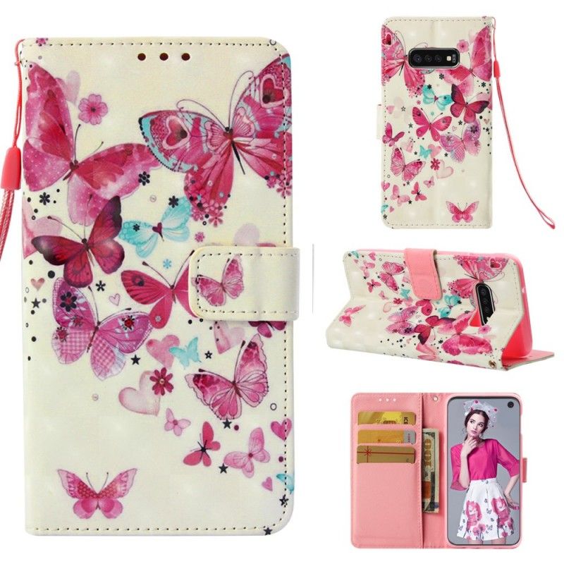 Flip Cover Samsung Galaxy S10e Sommerfuglflyvning