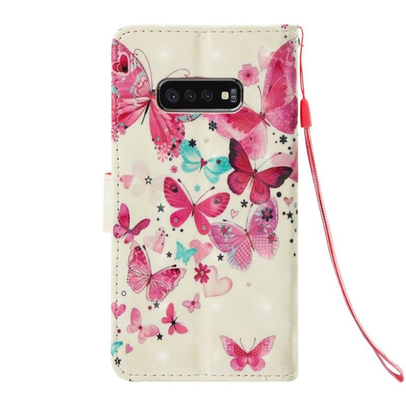 Flip Cover Samsung Galaxy S10e Sommerfuglflyvning