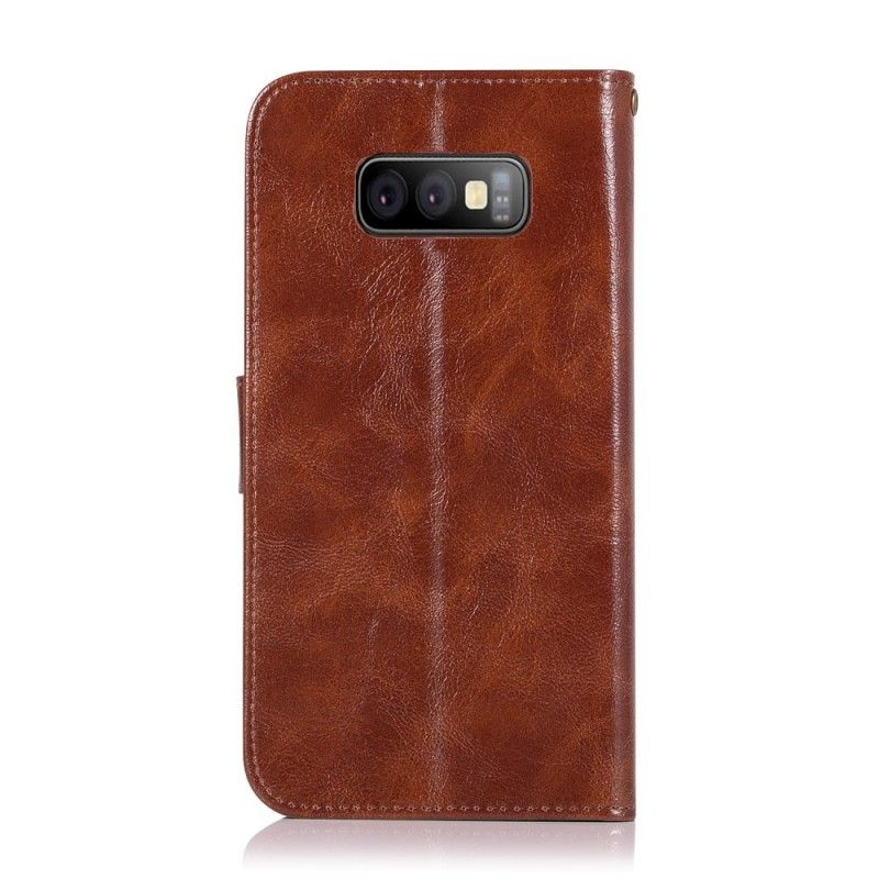 Flip Cover Samsung Galaxy S10e Vintage Lædereffekt Med Rem