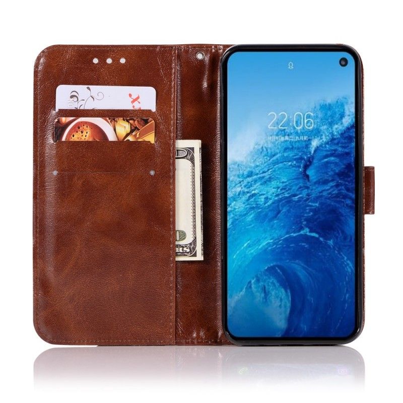 Flip Cover Samsung Galaxy S10e Vintage Lædereffekt Med Rem