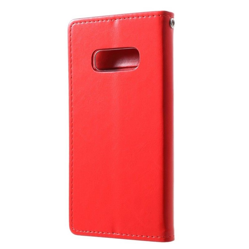 Læder Cover for Samsung Galaxy S10e Rød Kviksølv I Lædereffekt