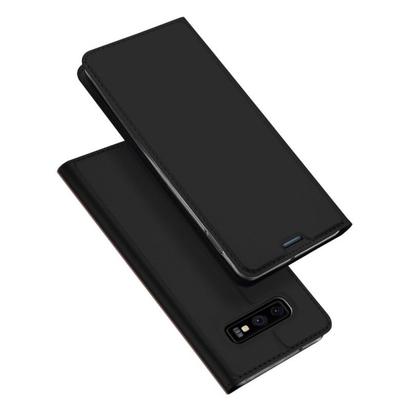 Læder Cover for Samsung Galaxy S10e Sort Førsteklasses Serie