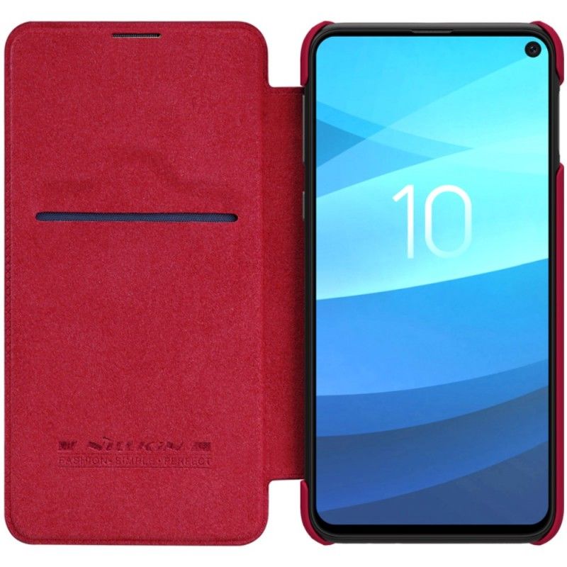 Læder Cover Samsung Galaxy S10e Hvid Nillkin Qin-Serie Original