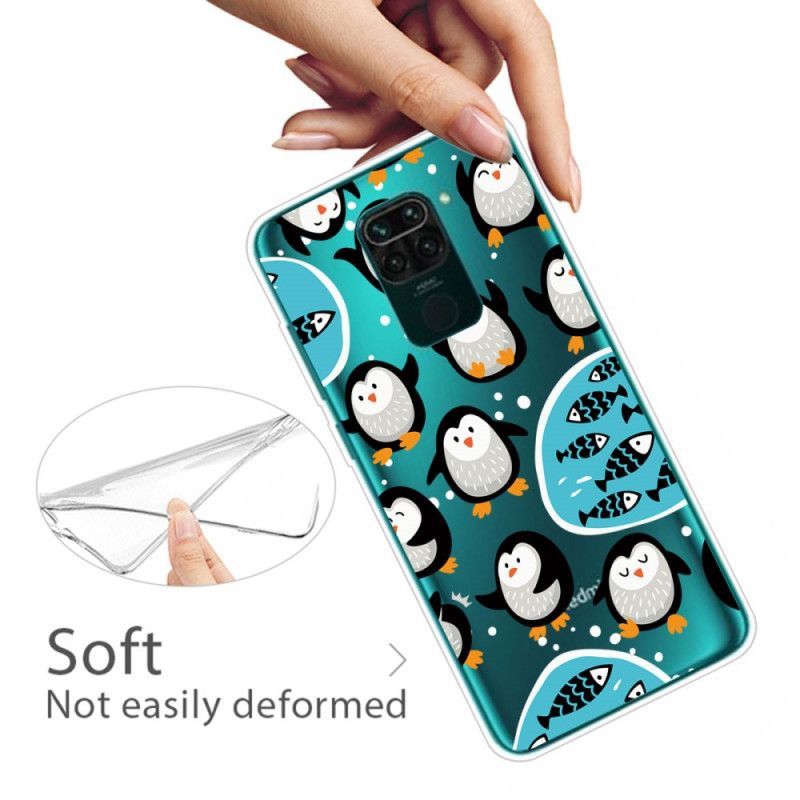 Cover for Xiaomi Redmi Note 9 Pingviner Og Fisk