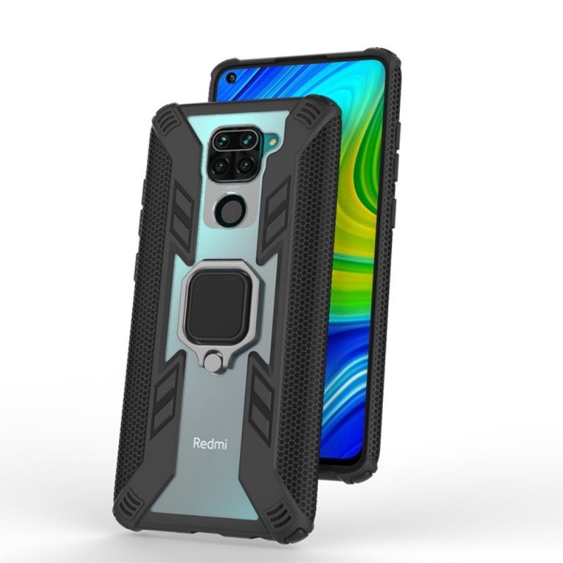 Cover for Xiaomi Redmi Note 9 Sort Kriger Med Ring