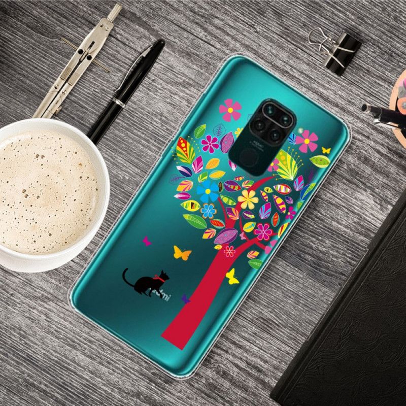 Cover Xiaomi Redmi Note 9 Mobilcover Kat Under Det Farvede Træ